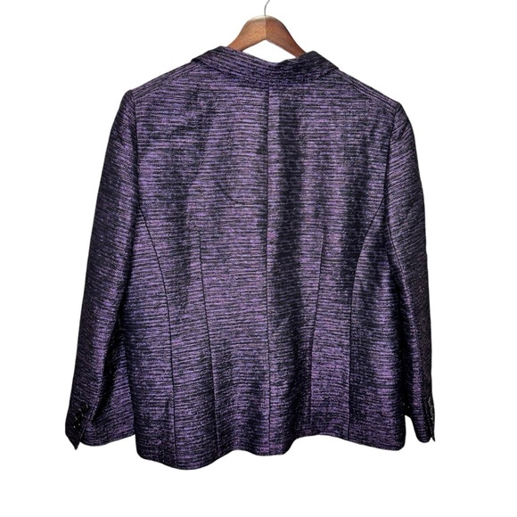 Lafayette 148 Purple Wool Tweed Blazer Jacket Size 18 - Picture 2 of 9